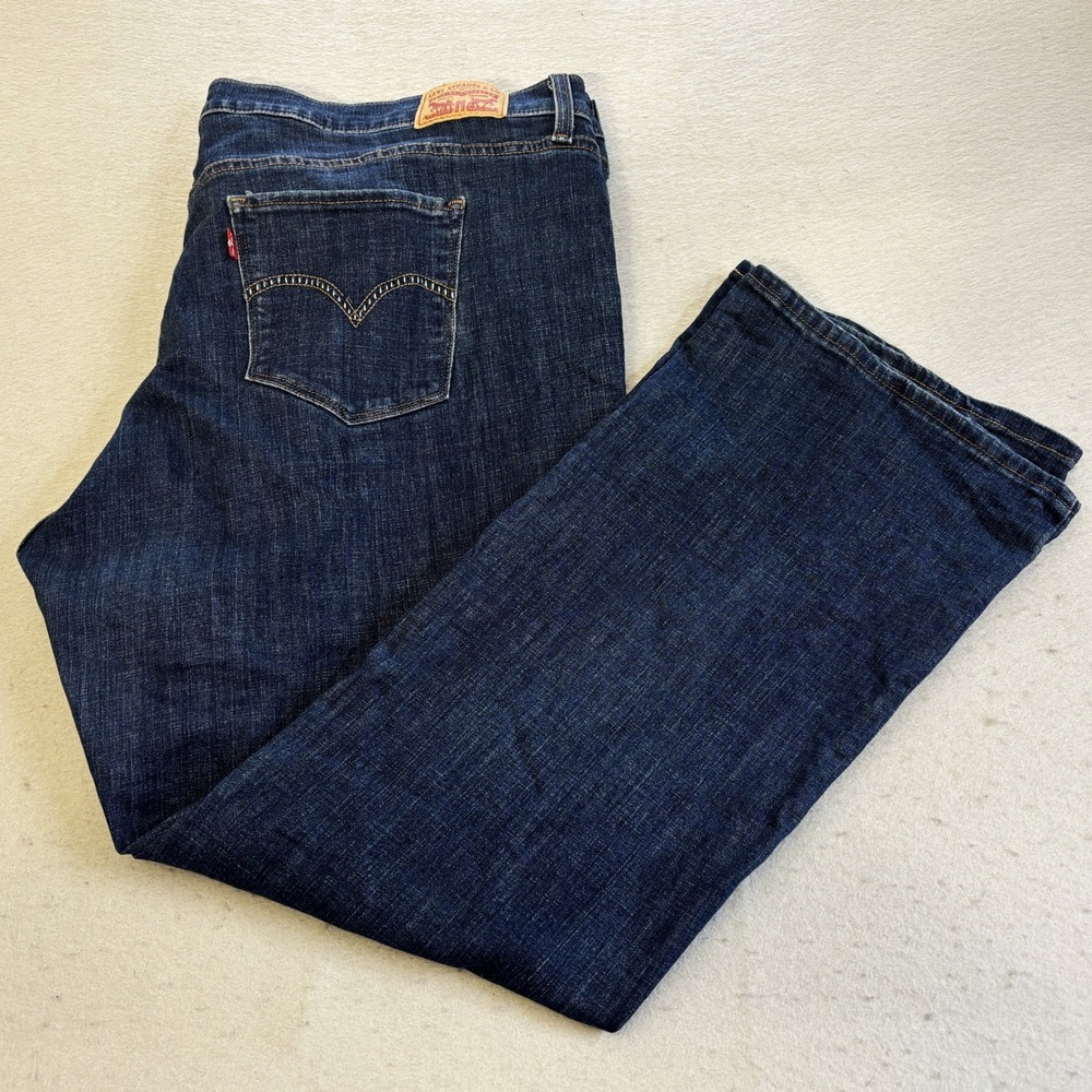 Levis 415 Classic Bootcut Jeans Womens 22W Dark Wash Blue Stretch Denim Bling